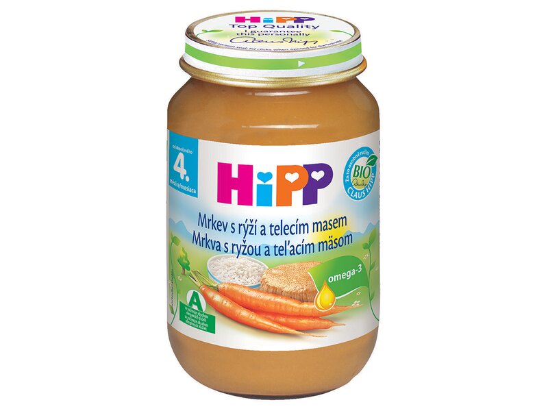 Hipp Baby Mrkev s rýží a telecím masem 190 g