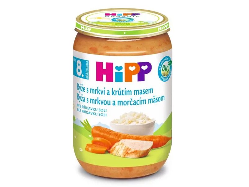 Hipp Junior BIO Rýže s mrkví a krůtím masem 220 g Hipp Junior BIO Rýže s mrkví a krůtím masem 220 g