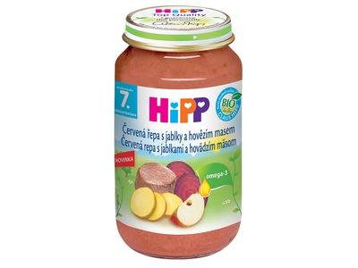 Hipp Junior BIO Červená řepa s jablky a hovězím 220 g