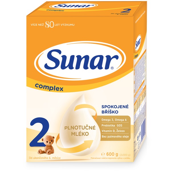 Sunar Complex 2 pokračovací kojenecké mléko 600 g