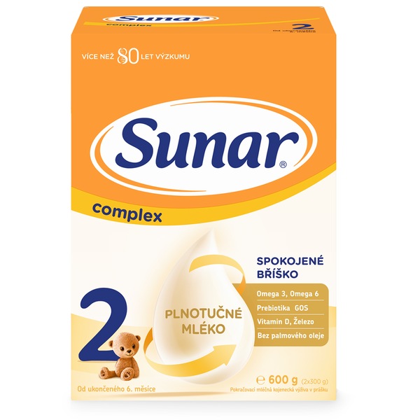 Sunar Complex 2 pokračovací kojenecké mléko 600 g