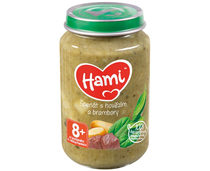 Hami příkrm Špenát s hovězím a brambory 200 g