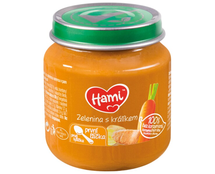 Hami příkrm Zelenina s králíkem 125 g Hami příkrm Zelenina s králíkem 125 g