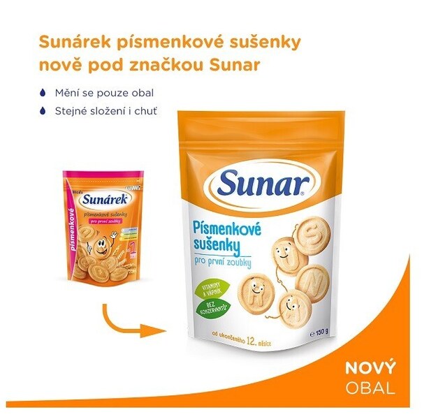 Sunar dětské sušenky písmenkové 150 g