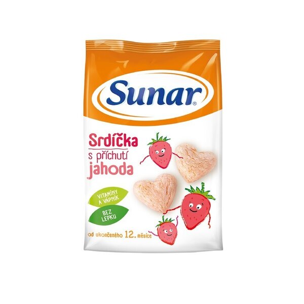 Sunar Dětský snack jahodová srdíčka 50 g