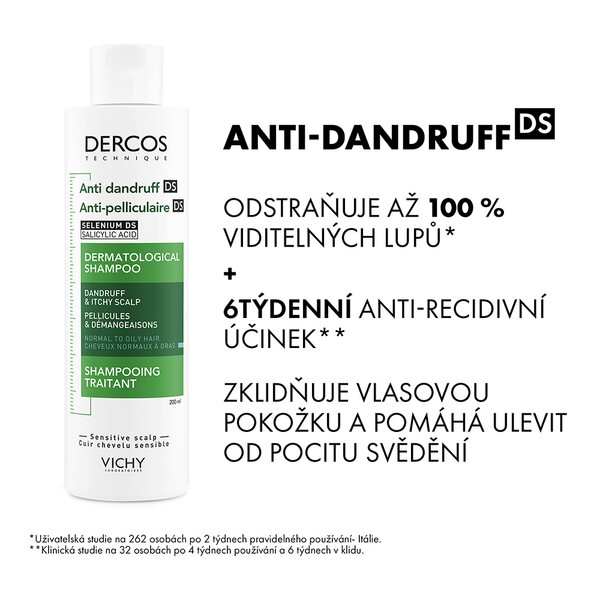 Vichy Dercos šampon proti lupům na mastné vlasy 200 ml