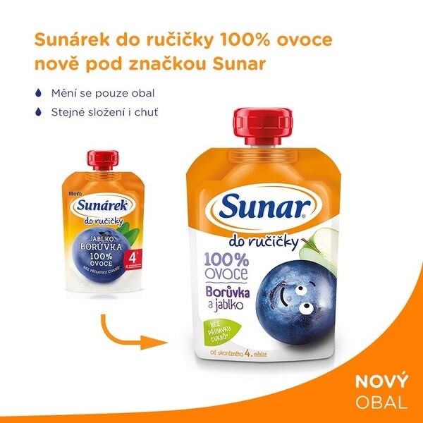 Sunar Do ručičky ovocná kapsička borůvka 4m+, 100 g