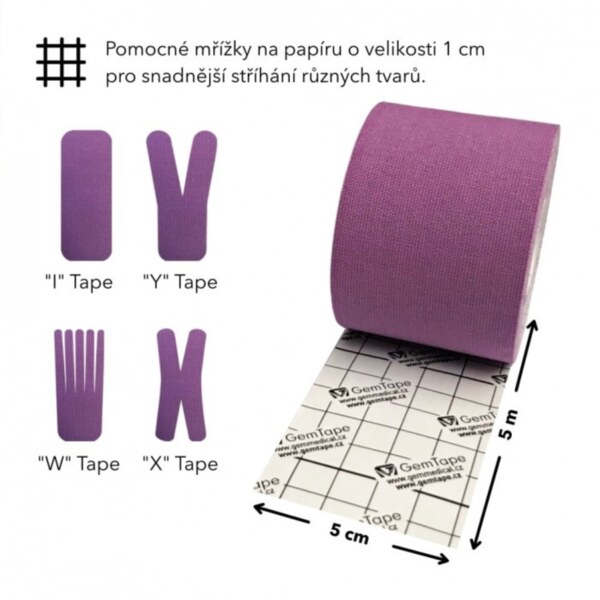 GM Kinesio tape 5 cm x 5 m fialový GM Kinesio tape 5 cm x 5 m fialový
