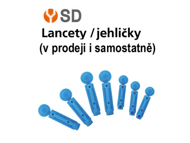 Jehly/lancety pro SD-odběrová pera kapilární krve 100 ks