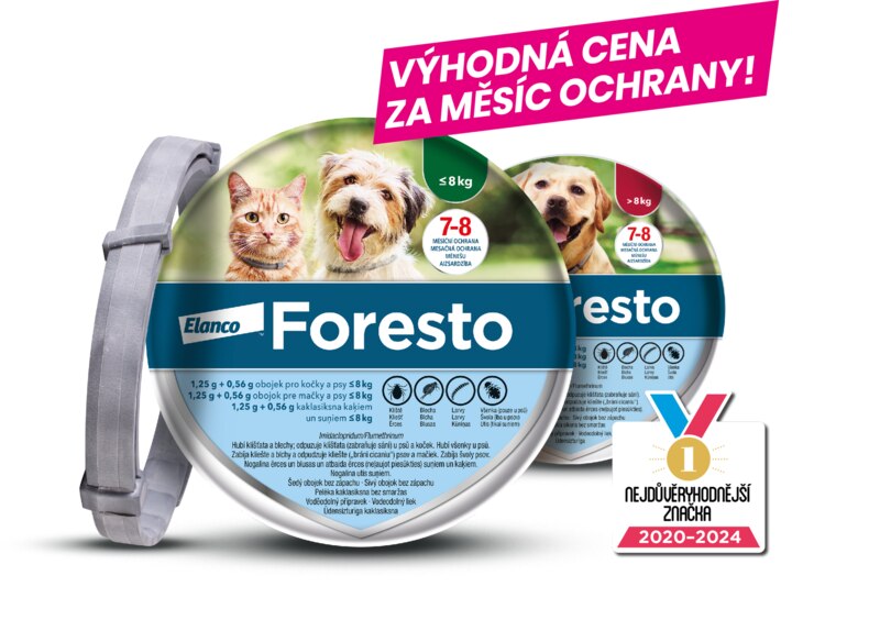 Foresto 1,25 g + 0,56 g obojek pro kočky a psy do 8 kg