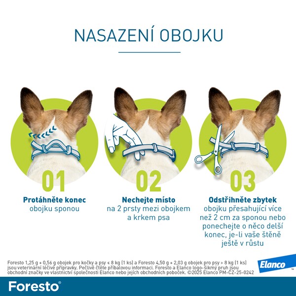Foresto 1,25 g + 0,56 g obojek pro kočky a psy do 8 kg Foresto 1,25 g + 0,56 g obojek pro kočky a psy do 8 kg