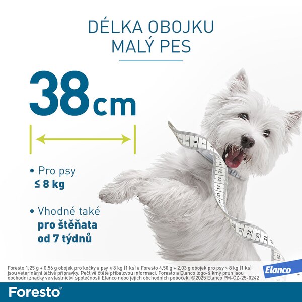 Foresto 1,25 g + 0,56 g obojek pro kočky a psy do 8 kg Foresto 1,25 g + 0,56 g obojek pro kočky a psy do 8 kg