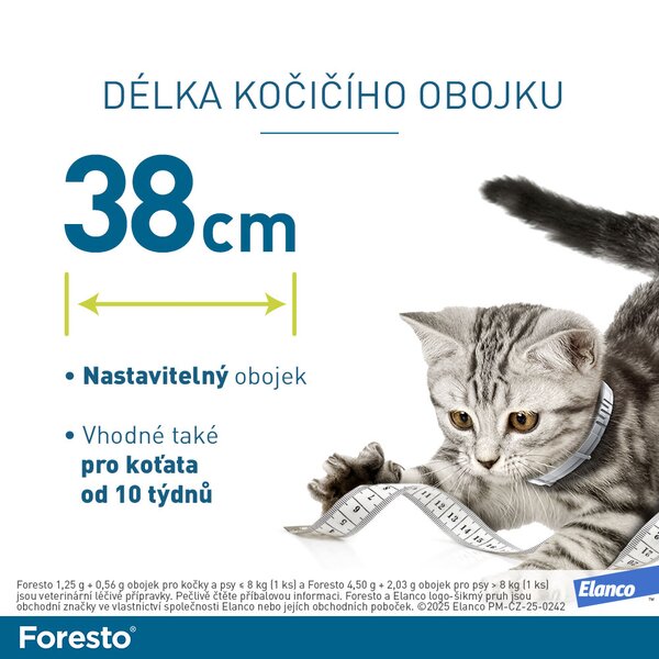 Foresto 1,25 g + 0,56 g obojek pro kočky a psy do 8 kg Foresto 1,25 g + 0,56 g obojek pro kočky a psy do 8 kg