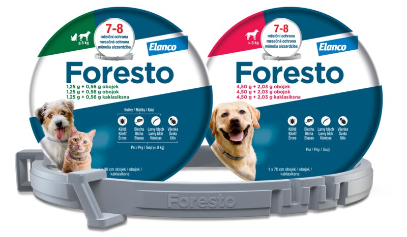 Foresto 1,25 g + 0,56 g obojek pro kočky a psy do 8 kg Foresto 1,25 g + 0,56 g obojek pro kočky a psy do 8 kg