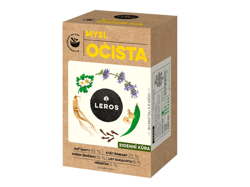 Leros Očista Mysl nálevové sáčky 21x1,3 g Leros Očista Mysl nálevové sáčky 21x1,3 g