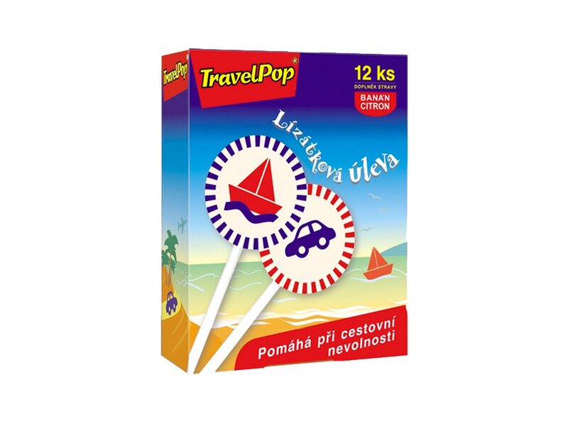 TravelPop lízátka při cestovní nevolnosti 12 ks