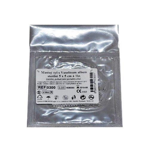 Steriwund Krytí sterilní - mastný tyl 5x5 cm /1 ks Steriwund Krytí sterilní - mastný tyl 5x5 cm /1 ks