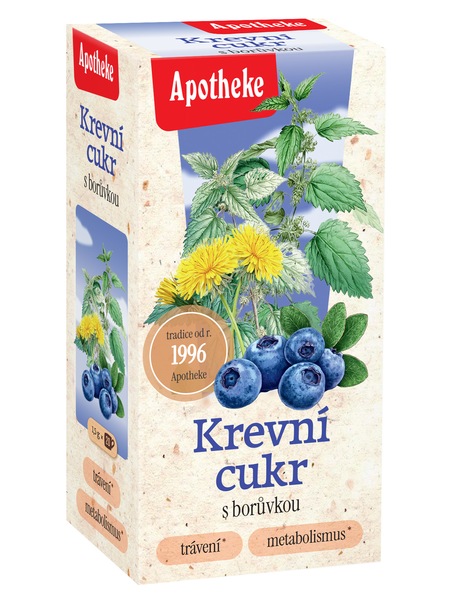 Apotheke Na krevní cukr s borůvkou nálevové sáčky 20x1,5 g Apotheke Na krevní cukr s borůvkou nálevové sáčky 20x1,5 g