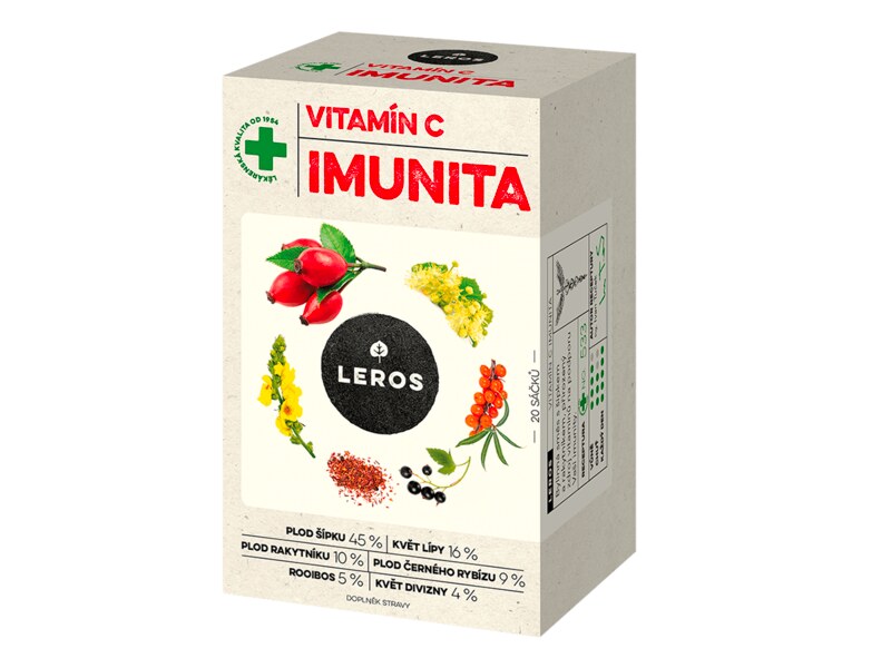 Leros Vitamín C Imunita nálevové sáčky 20x2 g Leros Vitamín C Imunita nálevové sáčky 20x2 g