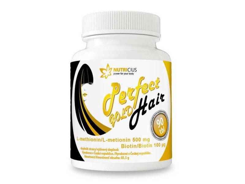 Nutricius Perfect HAIR gold methionin 500 mg+biotin 100 ug 90 tablet