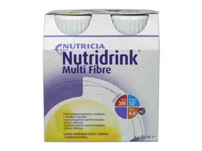 Nutridrink Multifibre nápoj s vanilkovou příchutí 4x200 ml