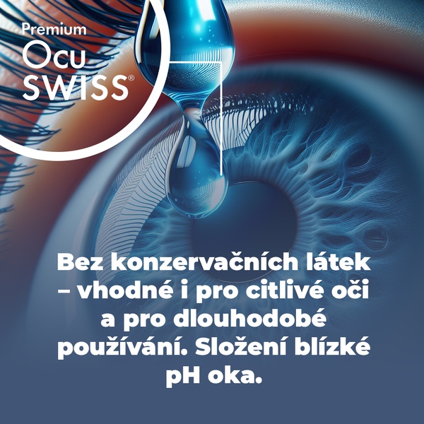 Premium Ocuswiss 0,3 % HA zvlhčující oční kapky 10 ml Premium Ocuswiss 0,3 % HA zvlhčující oční kapky 10 ml