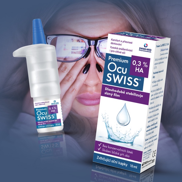 Premium Ocuswiss 0,3 % HA zvlhčující oční kapky 10 ml Premium Ocuswiss 0,3 % HA zvlhčující oční kapky 10 ml