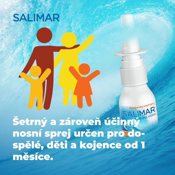 Salimar Hypertonická mořská voda 30 ml 1+1 ZDARMA Salimar Hypertonická mořská voda 30 ml 1+1 ZDARMA