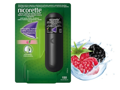 Nicorette® Spray s příchutí lesního ovoce 1mg/dávka, orální sprej, roztok pro odvykání kouření