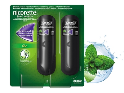 Nicorette® Spray 1mg/dávka, orální sprej, roztok pro odvykání kouření 2x 150 dávek