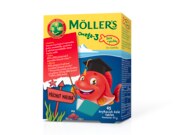 Mollers Omega 3 Želé rybičky malinová příchuť 45 žvýkacích tablet