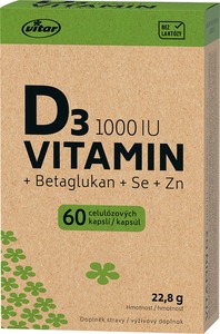 Vitar Vitamin D3 1000 IU + betaglukan EKO 60 kapslí