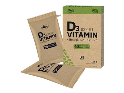 Vitar Vitamin D3 1000 IU + betaglukan EKO 60 kapslí