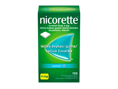 Nicorette Icemint Gum 4 mg léčivá žvýkací guma 105 žvýkaček
