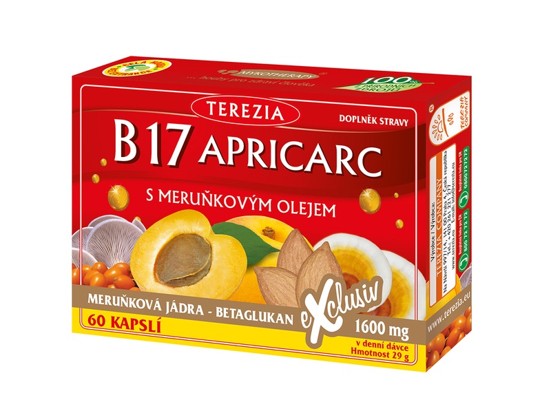 Terezia B17 Apricarc s meruňkovým olejem 50+10 kapslí Terezia B17 Apricarc s meruňkovým olejem 50+10 kapslí