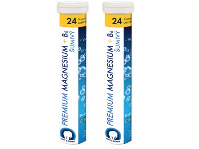 Premium Magnesium + B6 24 šumivých tablet 1+1 ZDARMA