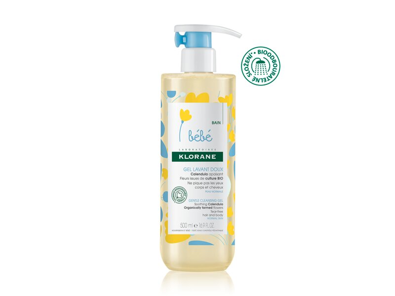 Klorane Bébé jemný mycí gel s měsíčkem 500 ml
