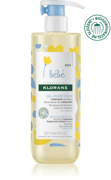 Klorane Bébé jemný mycí gel s měsíčkem 500 ml