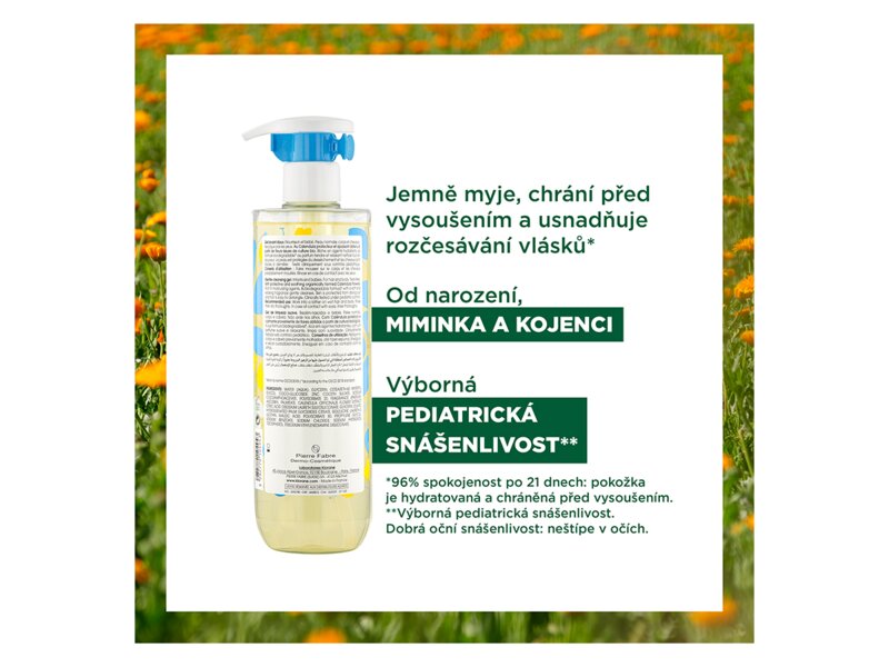 Klorane Bébé jemný mycí gel s měsíčkem 500 ml