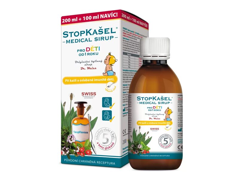 Dr. Weiss Stopkašel Medical sirup od 1 roku 200+100 ml