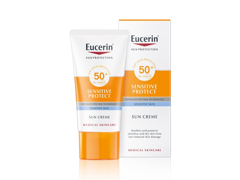 Eucerin Sun Sensitive Protect SPF50+ krém na opalování na obličej 50 ml