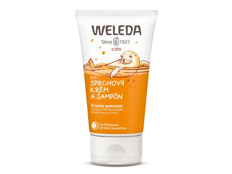 Weleda Kids Šťastný pomeranč 2v1 sprchový krém a šampon Weleda Kids Šťastný pomeranč 2v1 sprchový krém a šampon