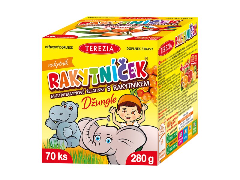 Rakytníček džungle multivitamínové želatinky 70 ks
