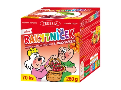 Rakytníček višeň multivitamínové želatinky 70 ks