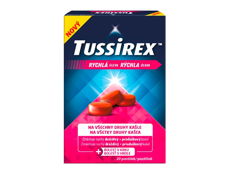 Tussirex proti kašli 20 pastilek Tussirex proti kašli 20 pastilek