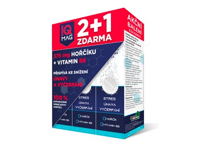 IQ Mag hořčík + B6 40+20 šumivých tablet zdarma