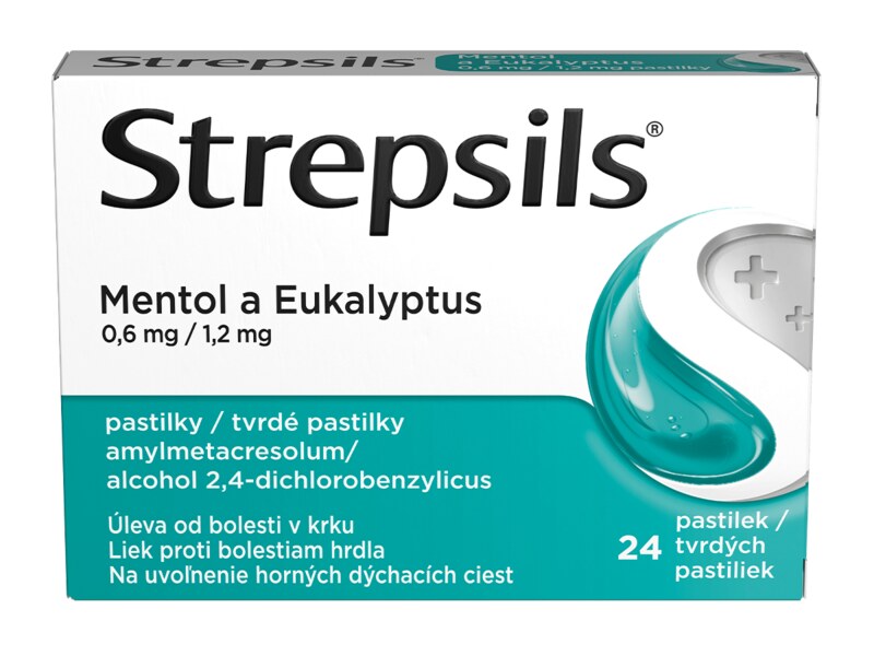 Strepsils Mentol a eukalyptus 24 pastilek