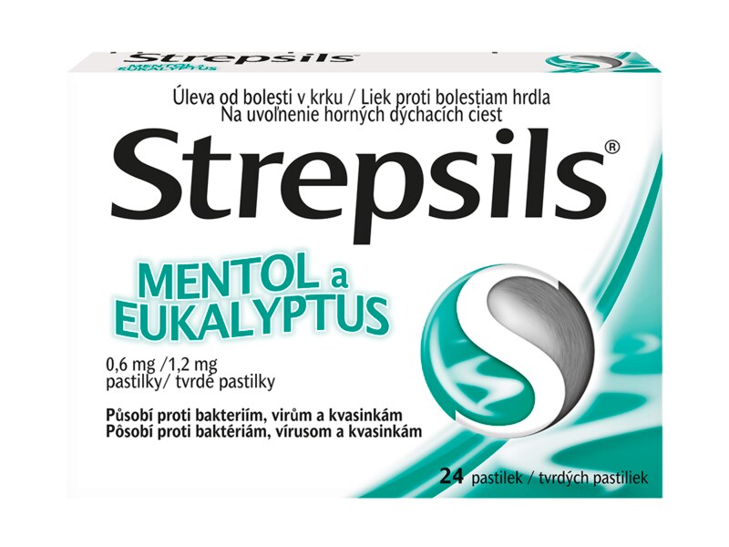 Strepsils Mentol a eukalyptus 24 pastilek