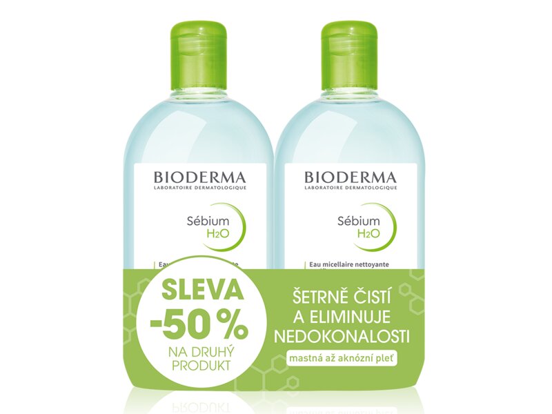 Bioderma Sébium H2O 500 ml micelární voda 1+1 Festival
