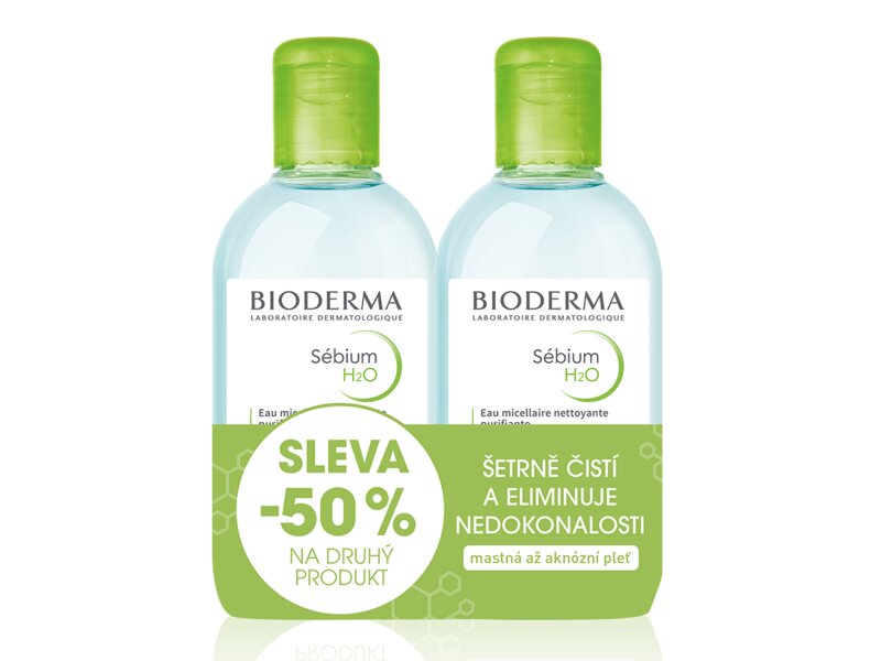 Bioderma Sébium H2O 250 ml micelární voda 1+1 Festival Bioderma Sébium H2O 250 ml micelární voda 1+1 Festival